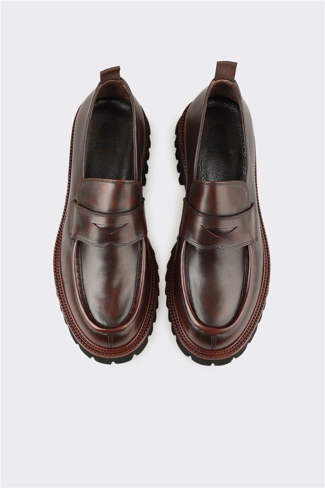 Kahve Deri Erkek Günlük Loafer