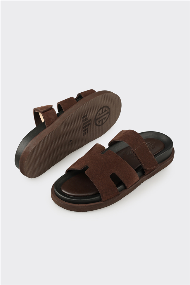 Kahve Deri Erkek Günlük Terlik