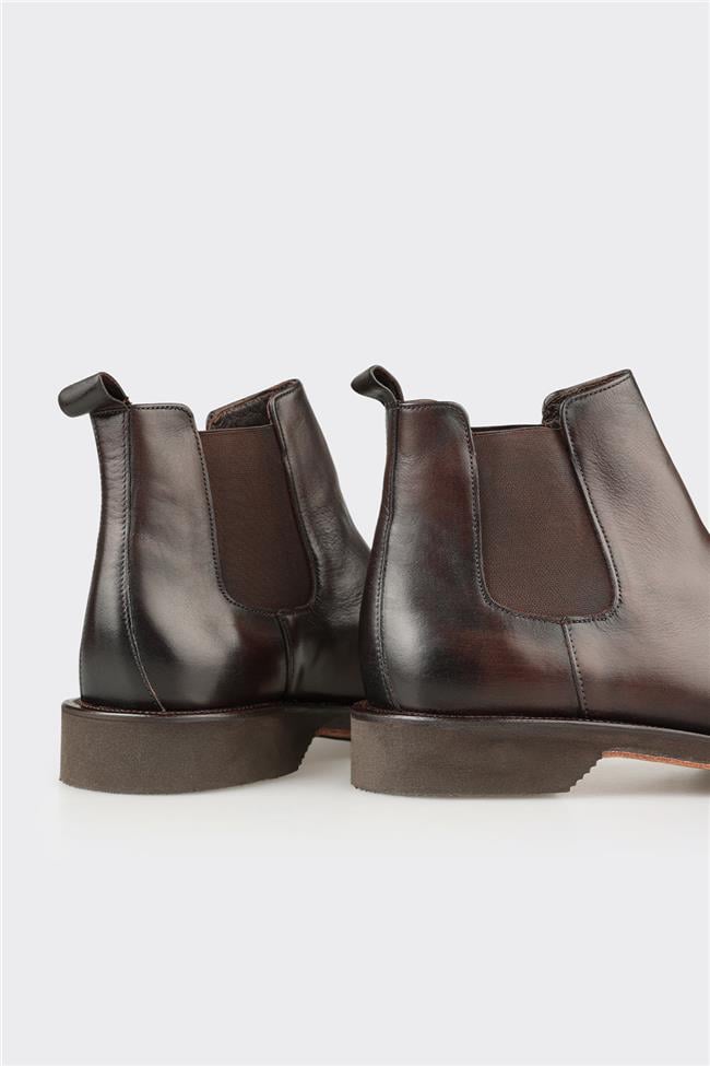 Kahve Deri Erkek Klasik Bot