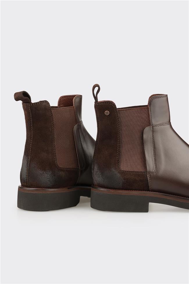 Kahve Deri Erkek Klasik Bot