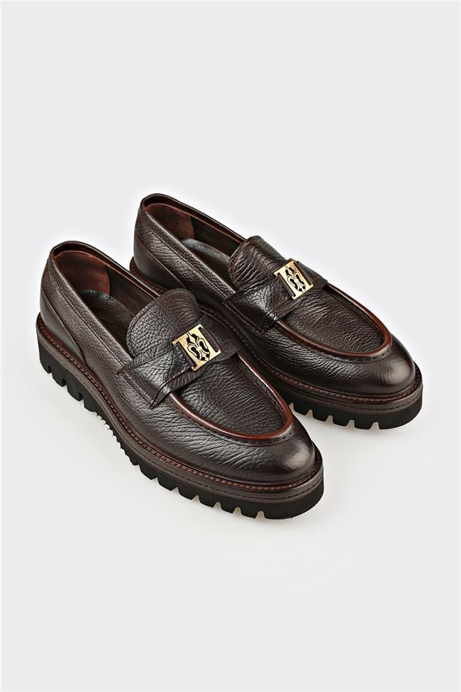 Kahve Deri Erkek Klasik Loafer