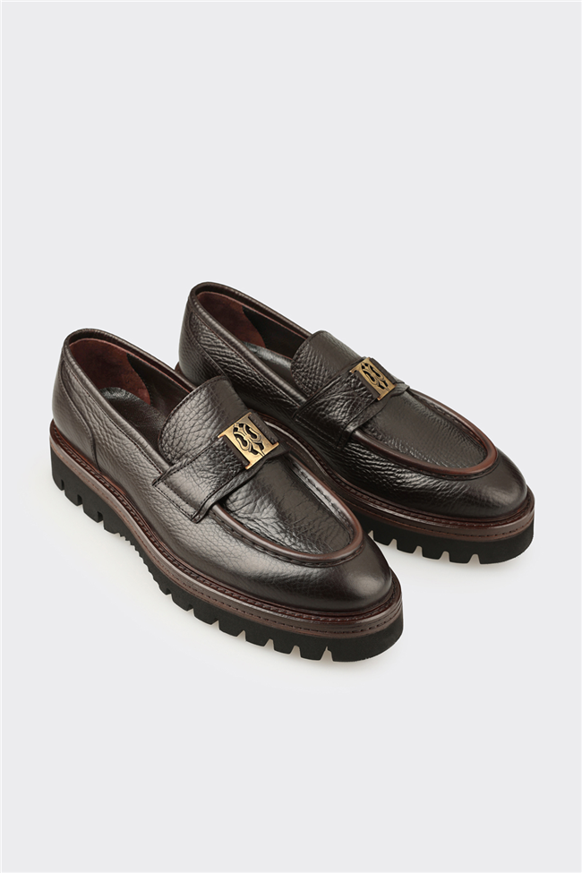 Kahve Deri Erkek Klasik Loafer