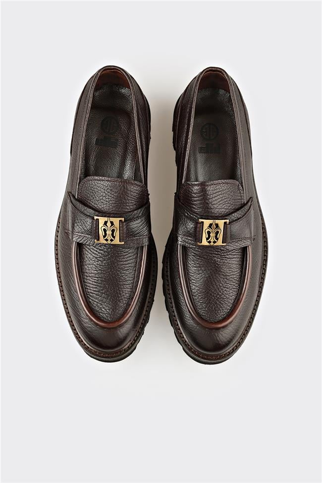 Kahve Deri Erkek Klasik Loafer