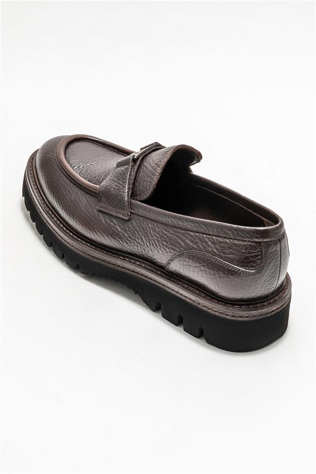 Kahve Deri Erkek Klasik Loafer