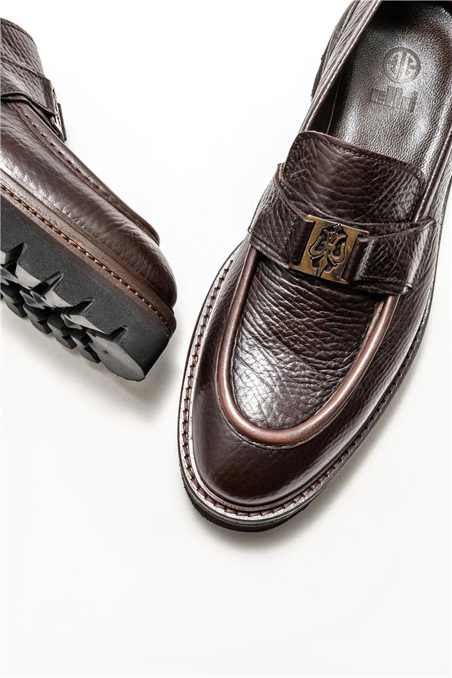 Kahve Deri Erkek Klasik Loafer