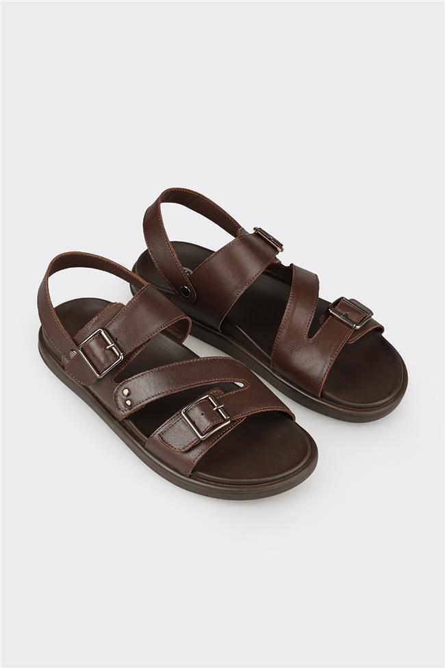 Kahve Deri Erkek Sandalet