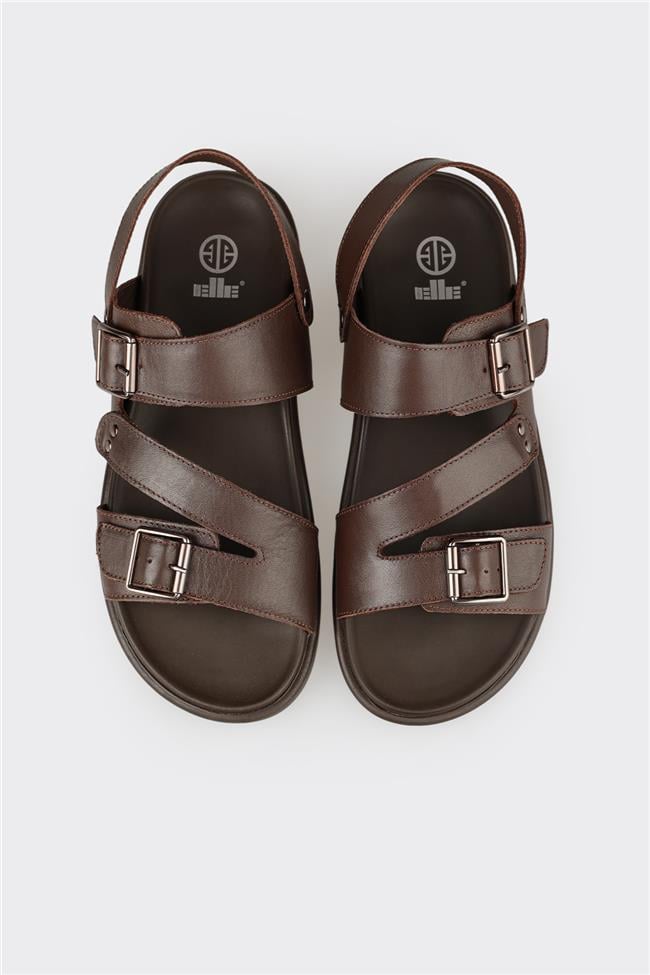 Kahve Deri Erkek Sandalet