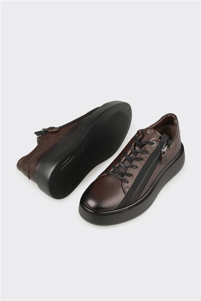 Kahve Deri Erkek Spor Ayakkabı