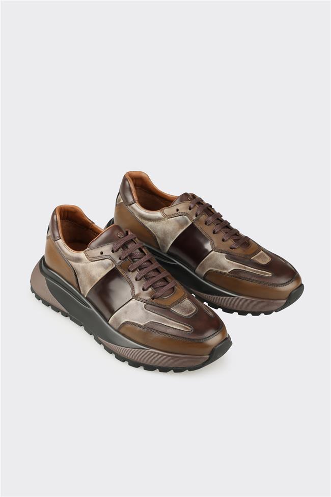 Kahve Deri Erkek Spor Ayakkabı