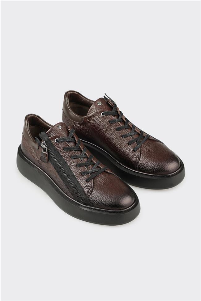 Kahve Deri Erkek Spor Ayakkabı