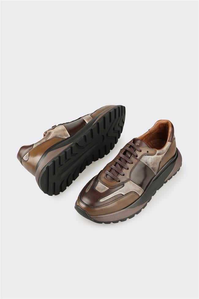 Kahve Deri Erkek Spor Ayakkabı