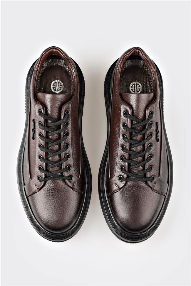 Kahve Deri Erkek Spor Ayakkabı