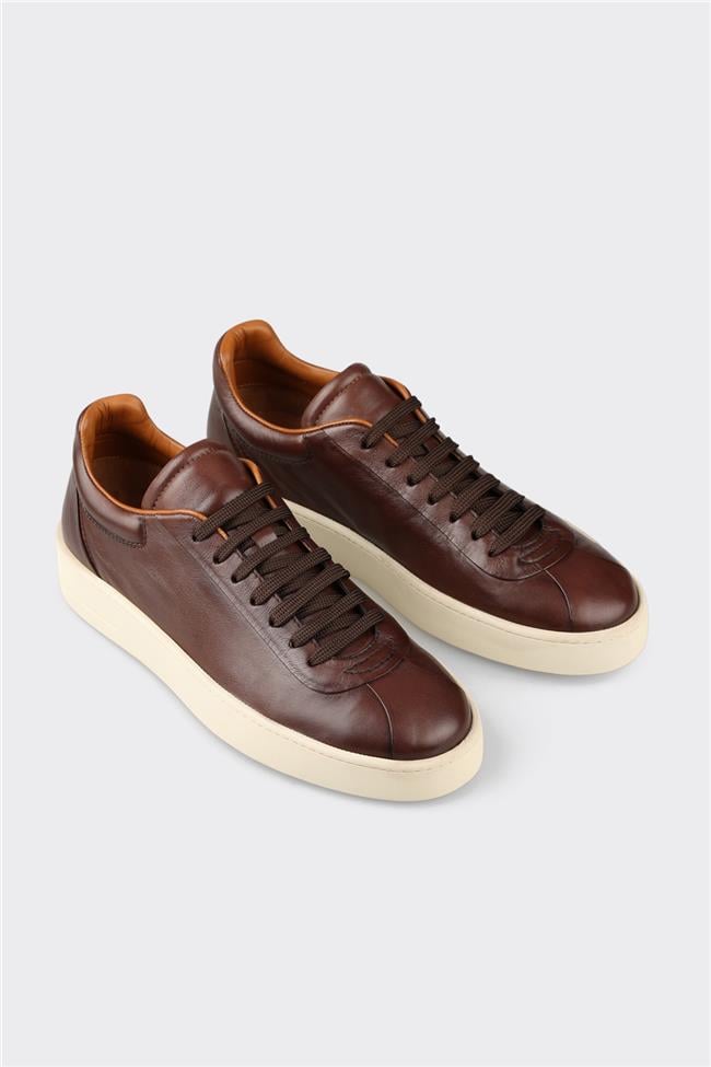 Kahve Deri Erkek Spor Ayakkabı