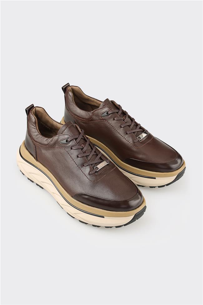 Kahve Deri Erkek Spor Ayakkabı