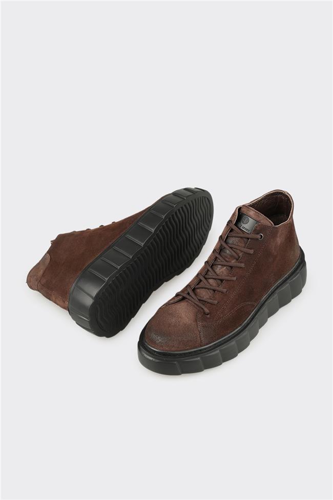 Kahve Deri Erkek Spor Bot