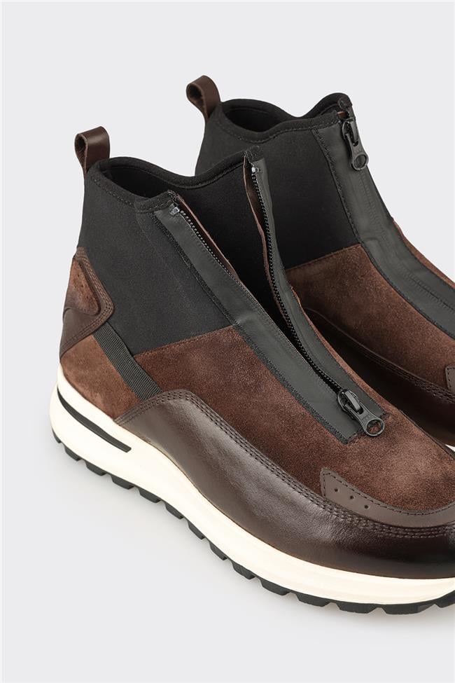 Kahve Deri Erkek Spor Bot