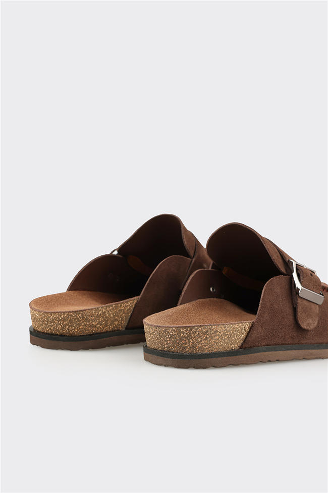 Kahve Deri Erkek Terlik