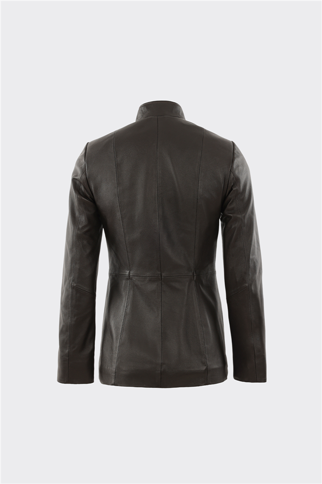 Kahve Deri Kadın Ceket