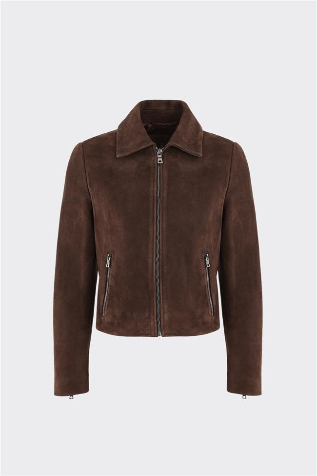 Kahve Deri Kadın Ceket