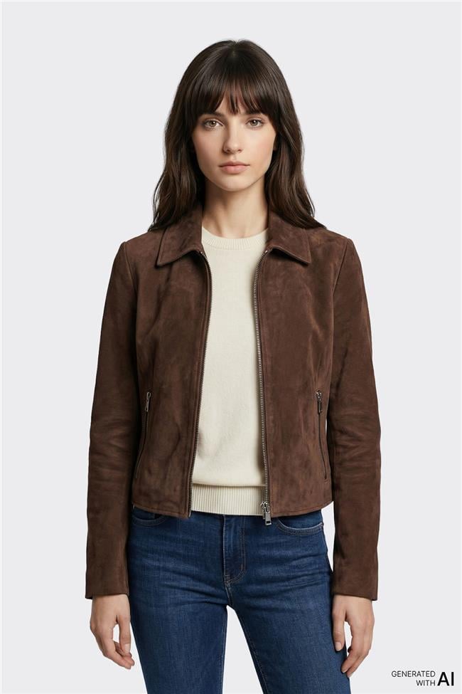 Kahve Deri Kadın Ceket