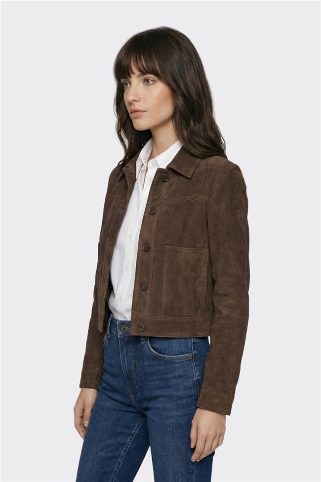 Kahve Deri Kadın Ceket
