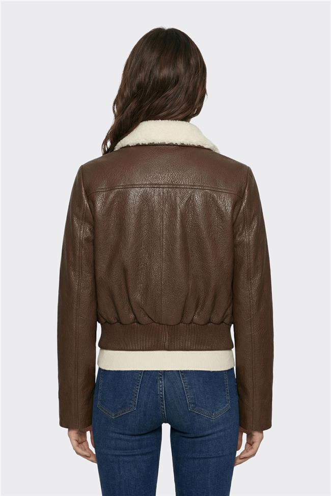 Kahve Deri Kadın Ceket