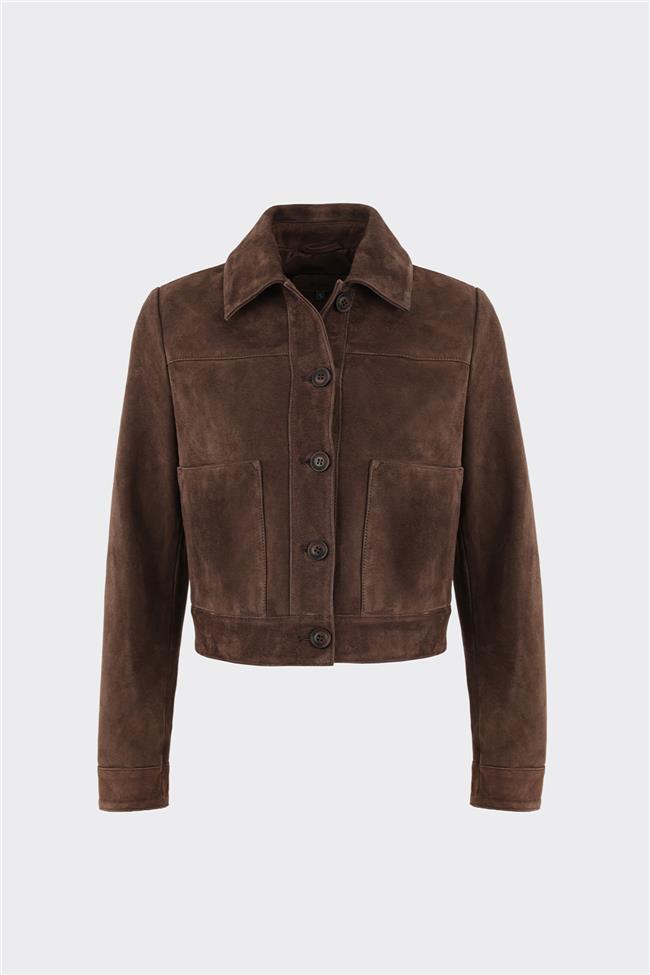 Kahve Deri Kadın Ceket