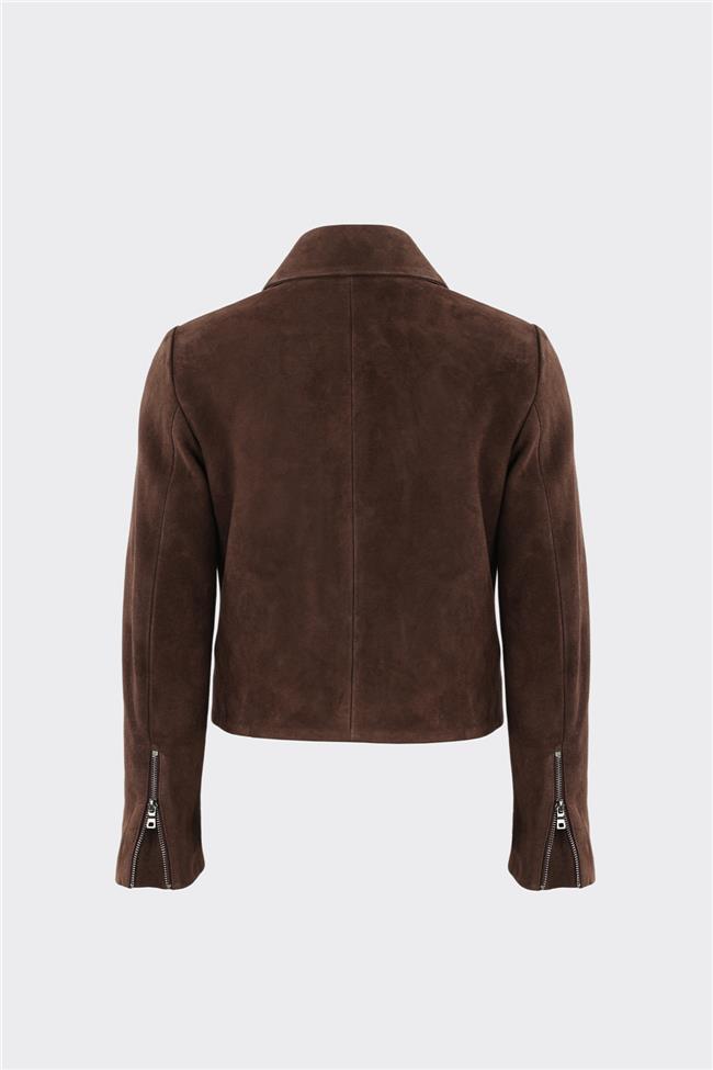 Kahve Deri Kadın Ceket