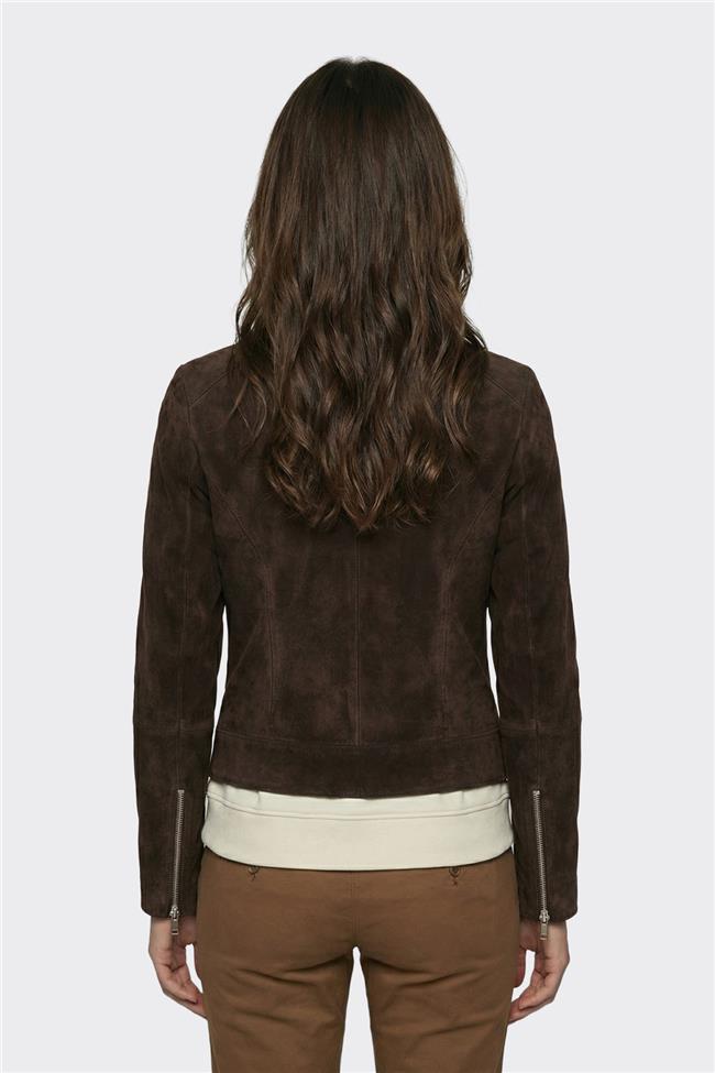 Kahve Deri Kadın Ceket
