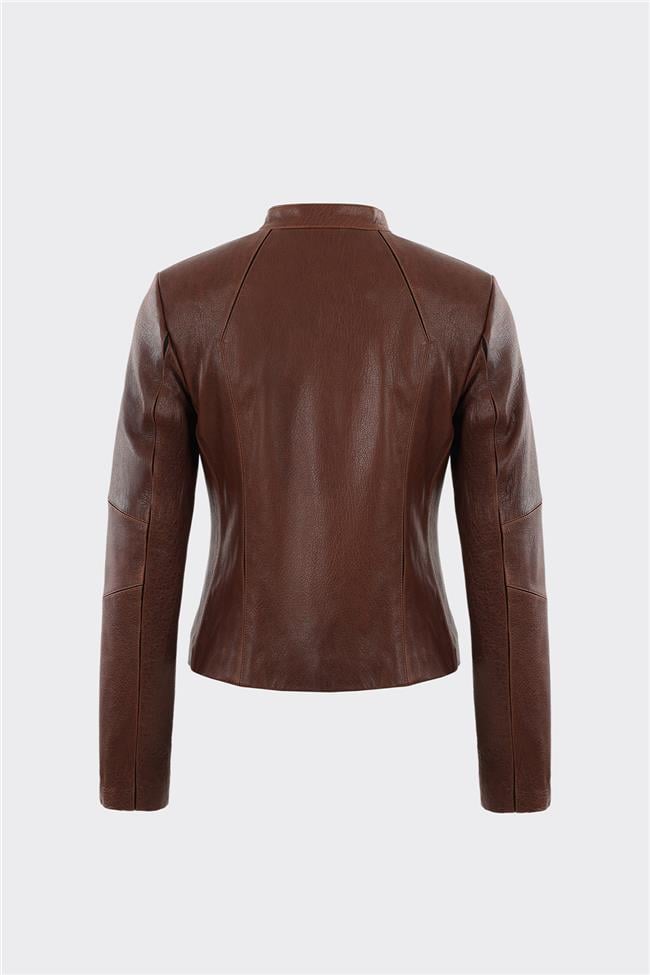 Kahve Deri Kadın Ceket