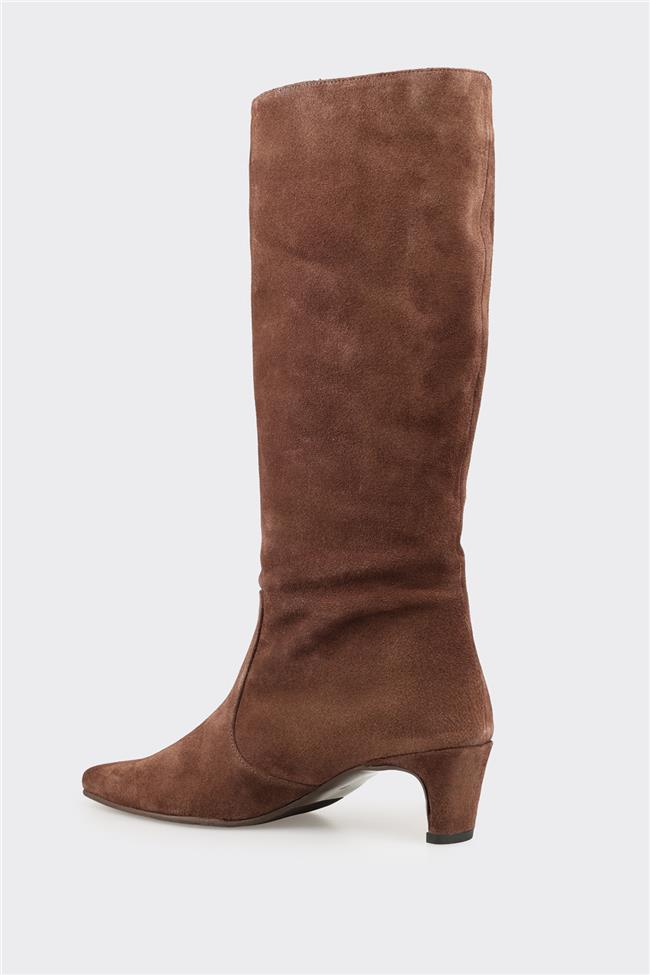 Kahve Deri Kadın Çizme