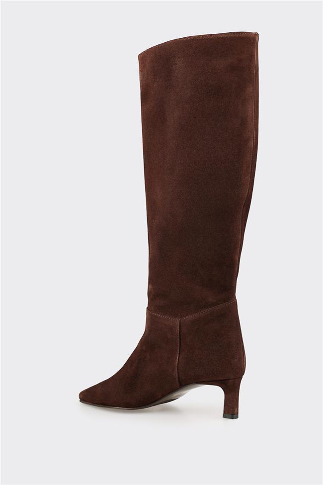 Kahve Deri Kadın Çizme