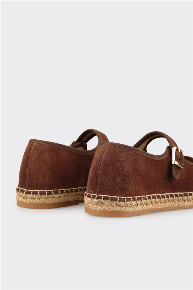 Kahve Deri Kadın Espadril
