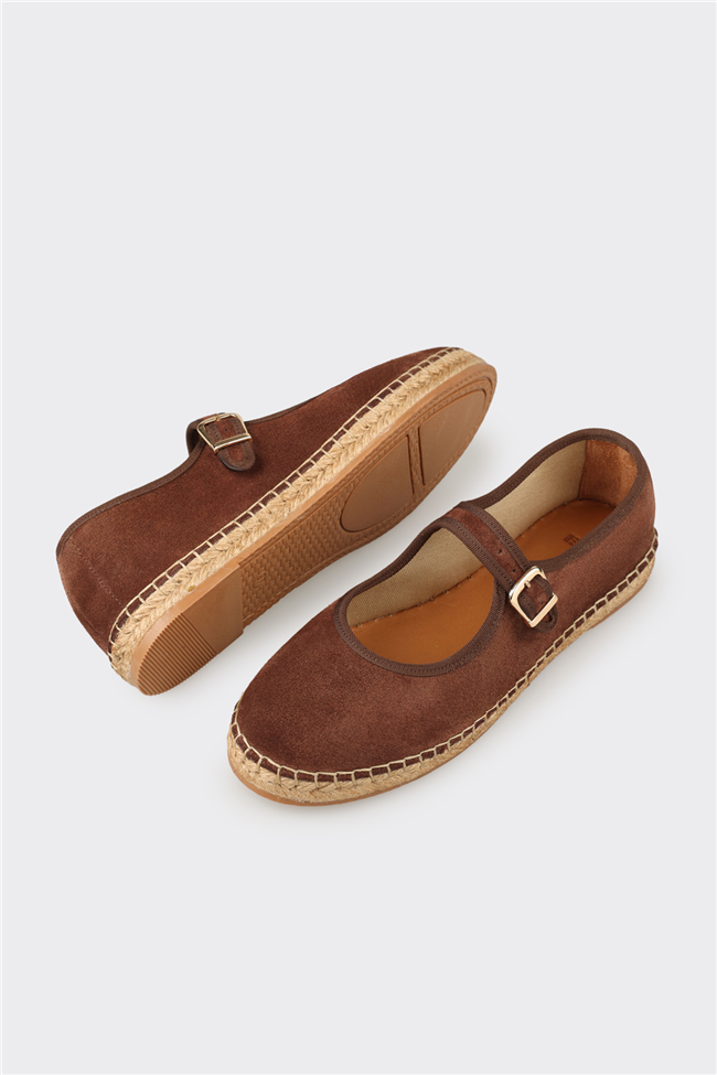 Kahve Deri Kadın Espadril