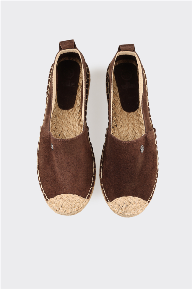 Kahve Deri Kadın Espadril