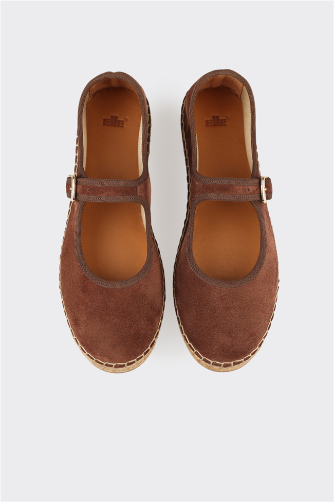 Kahve Deri Kadın Espadril