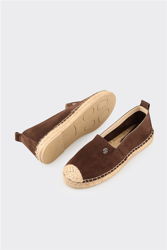 Kahve Deri Kadın Espadril