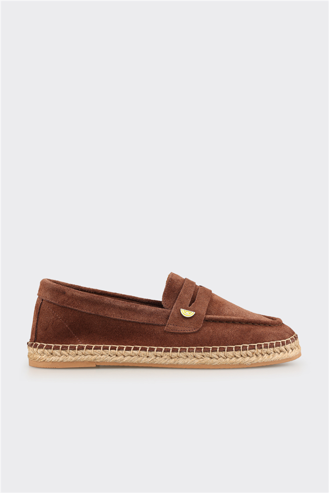 Kahve Deri Kadın Espadril