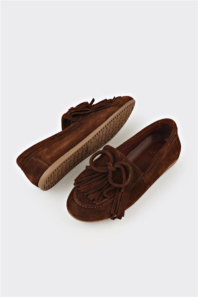 Kahve Deri Kadın Günlük Ayakkabı