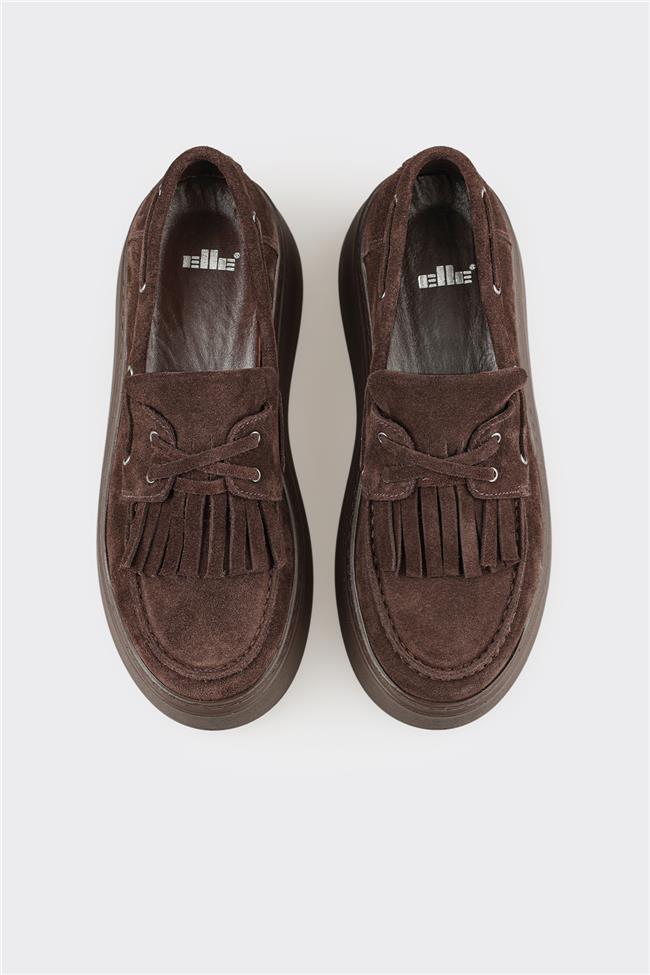 Kahve Deri Kadın Günlük Ayakkabı