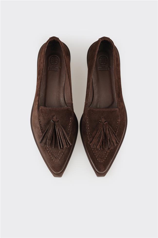 Kahve Deri Kadın Günlük Ayakkabı