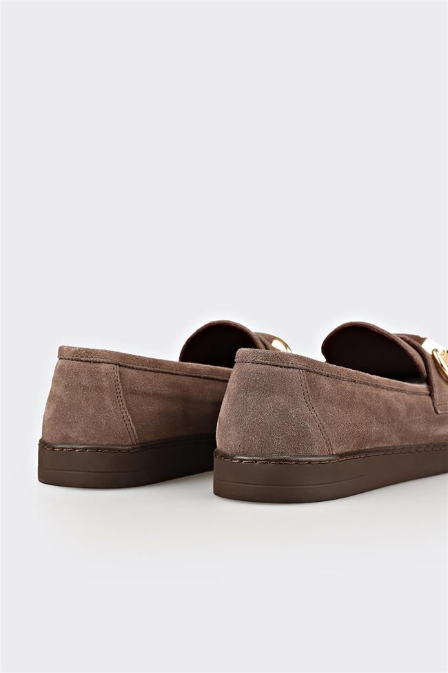 Kahve Deri Kadın Günlük Ayakkabı