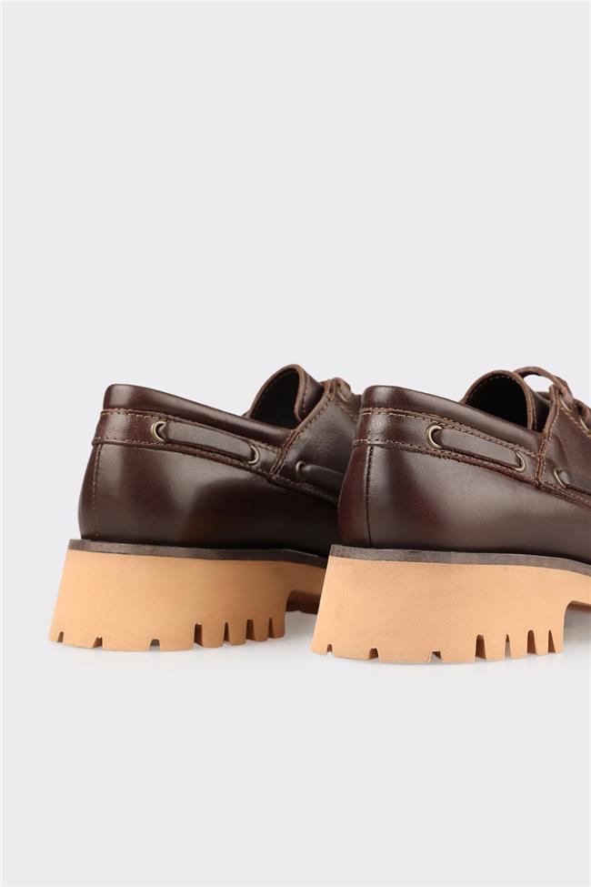 Kahve Deri Kadın Günlük Ayakkabı