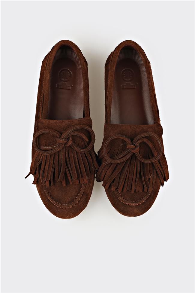 Kahve Deri Kadın Günlük Ayakkabı