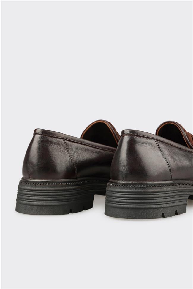 Kahve Deri Kadın Günlük Ayakkabı