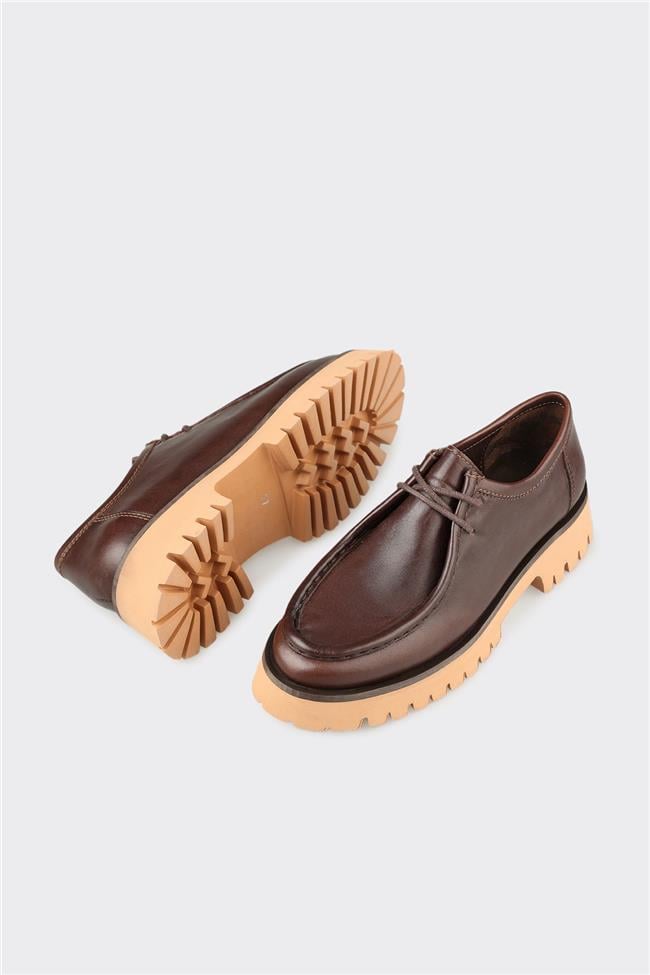 Kahve Deri Kadın Günlük Ayakkabı