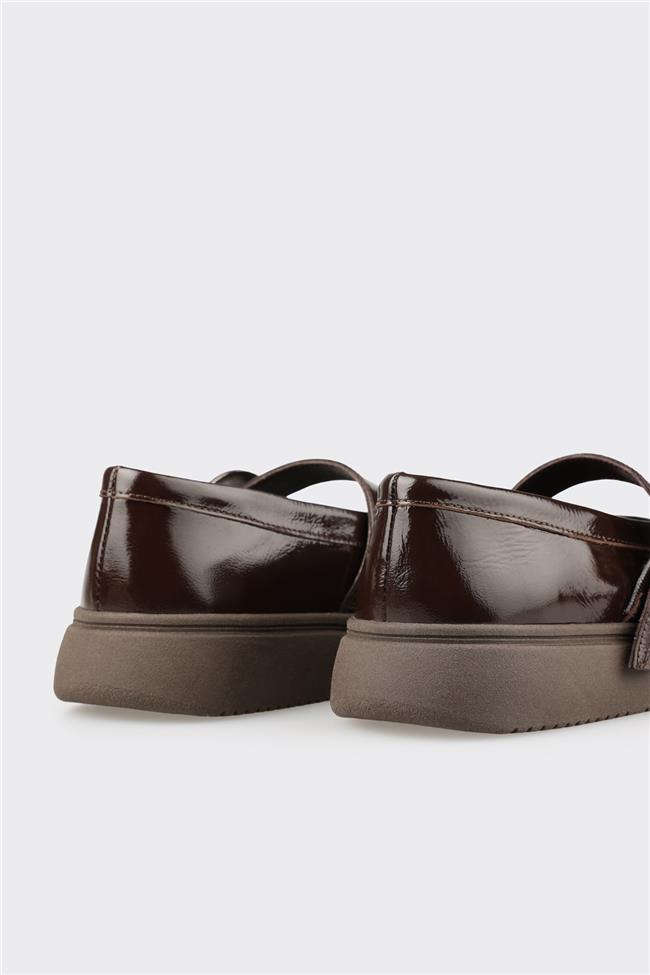 Kahve Deri Kadın Günlük Ayakkabı