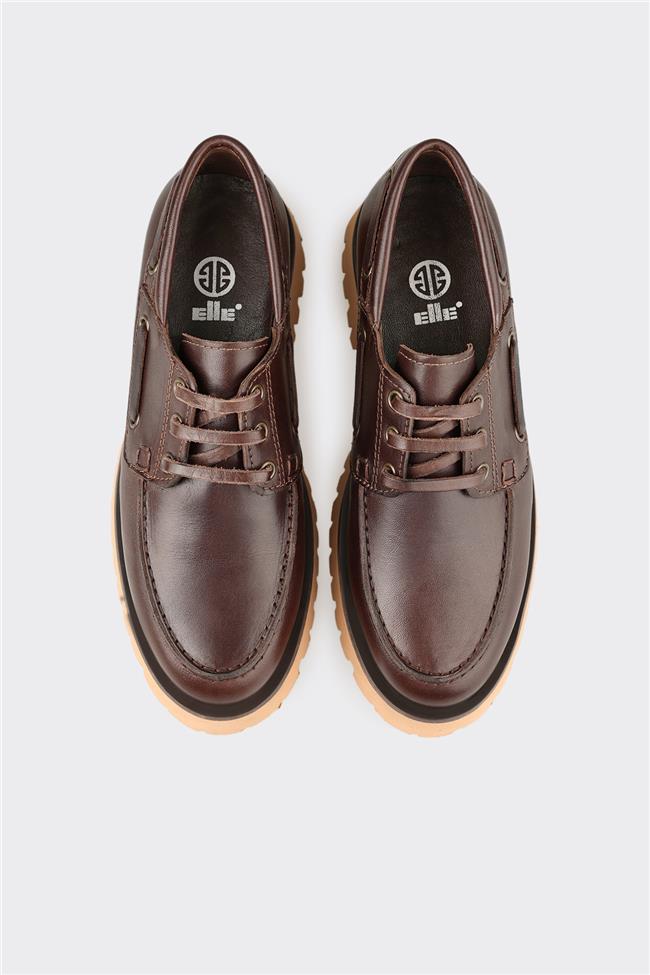 Kahve Deri Kadın Günlük Ayakkabı