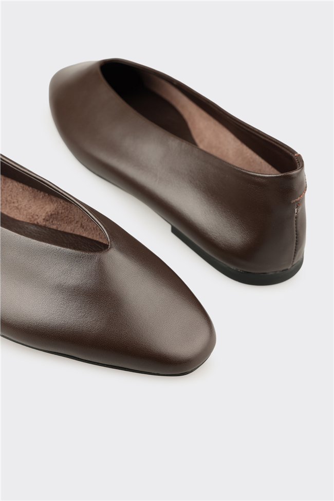 Kahve Deri Kadın Günlük Ayakkabı