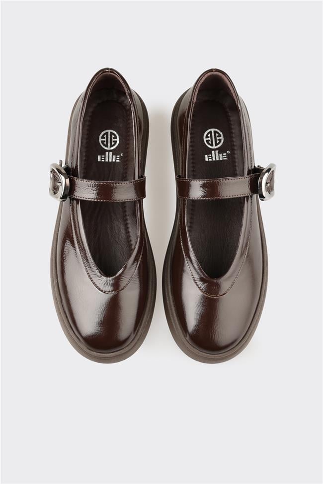 Kahve Deri Kadın Günlük Ayakkabı